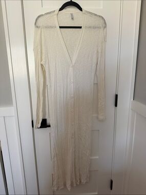 Z Supply Cream Ribbed Lightweight Cardigan